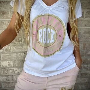 White Vintage Rock Graphic Tee